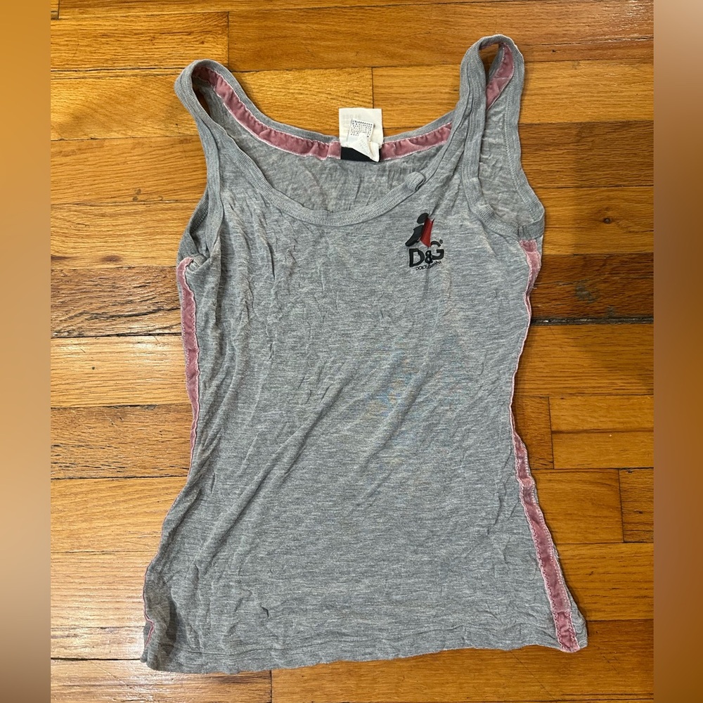 Dolce and Gabbaa D&G Gray Vintage Tank Top